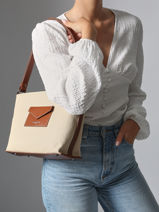 Cross Body Tas Canvas Kba Lancaster Beige canvas kba 51-vue-porte